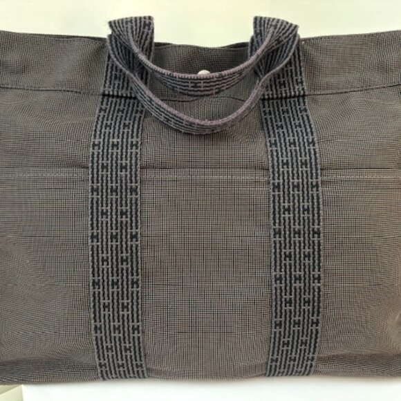 HERMES-RARE H MOTIF-HERLINE MM TOTE BAG-VINTAGE - Picture 2 of 11